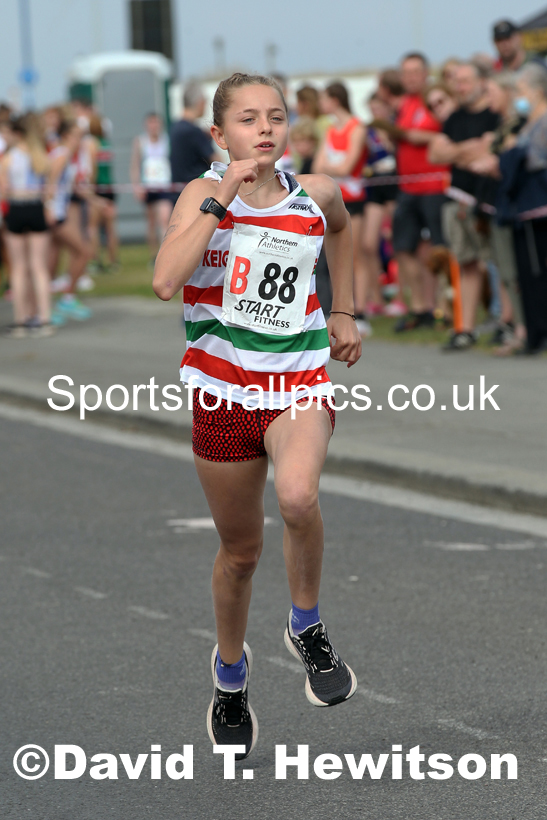 Girls under-15s 2021 Northern 6 and 4 Stage and Young Athletes Road Relays, Redcar. Photo: David T. Hewitson/Sports for All Pics